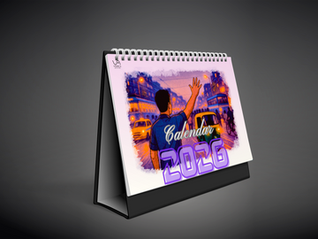 Vehicle Themed English Desk Calendar 2026 || Best Illustrated Desk Calendar for 2026