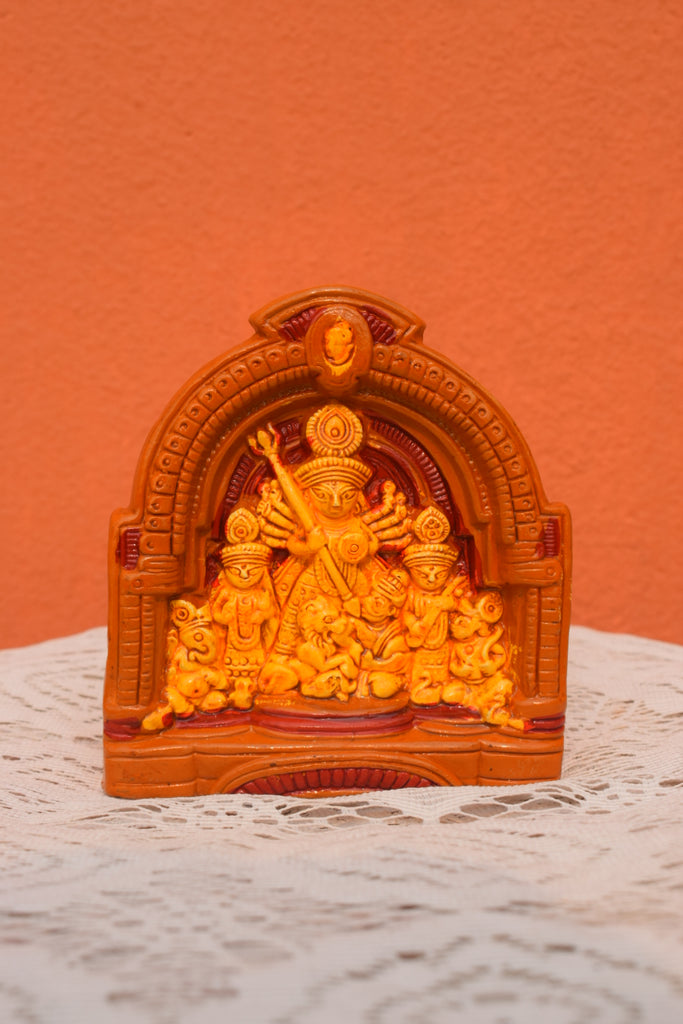 Handcrafted Terracotta Durga Idol with Arch – Traditional Bengal Art