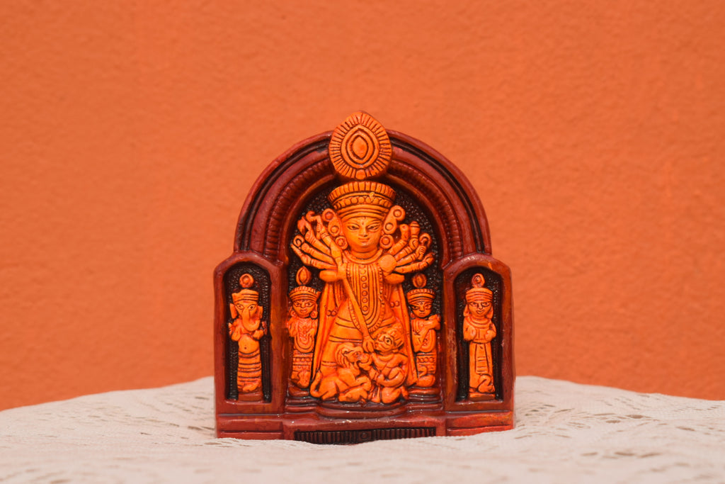 Terracotta Durga Idol with Arch – Handcrafted Divine Art