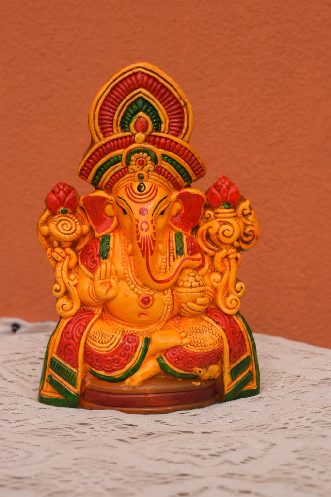Hand-Painted Terracotta Lord Ganesha Idol – Traditional Festive Home Décor